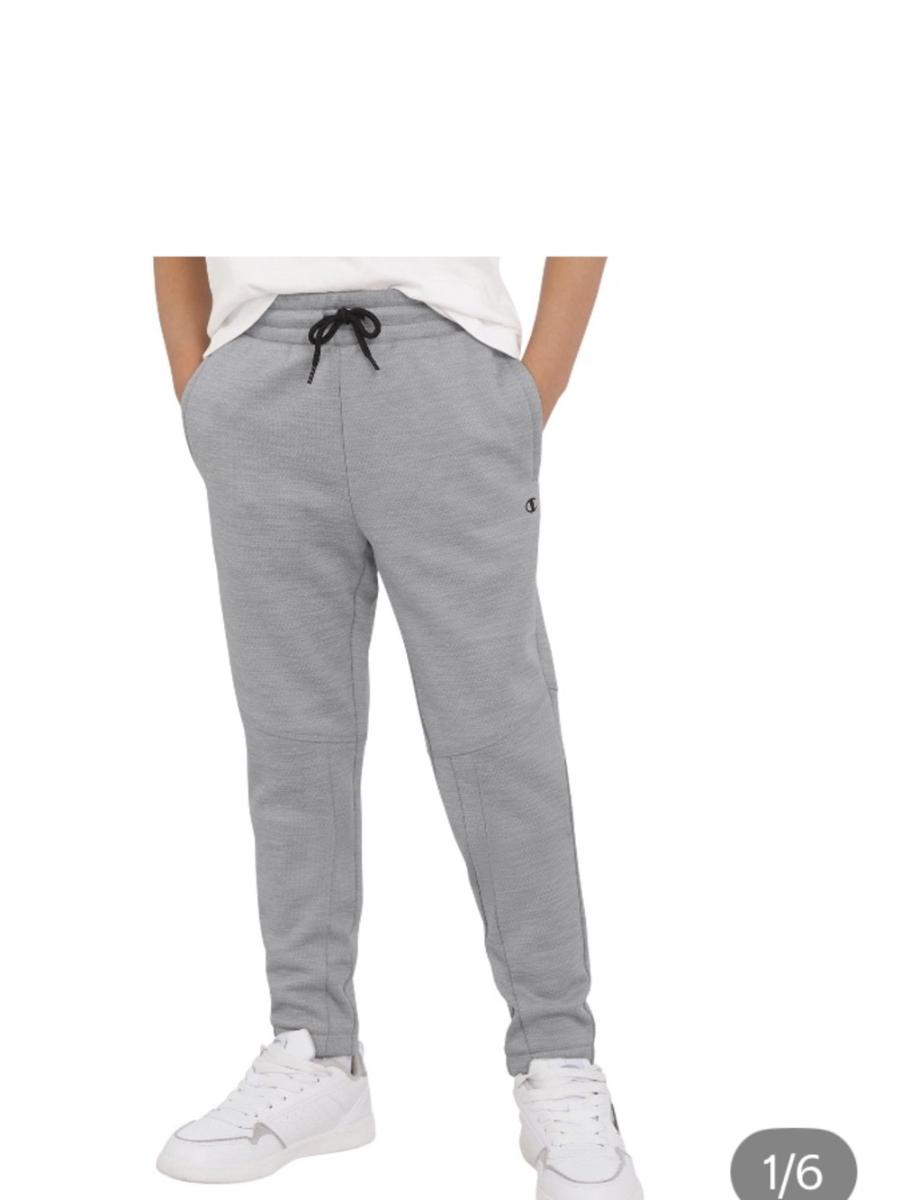 NWT Champion Kids Gray Jogger Sweatpants with Black Drawstring
